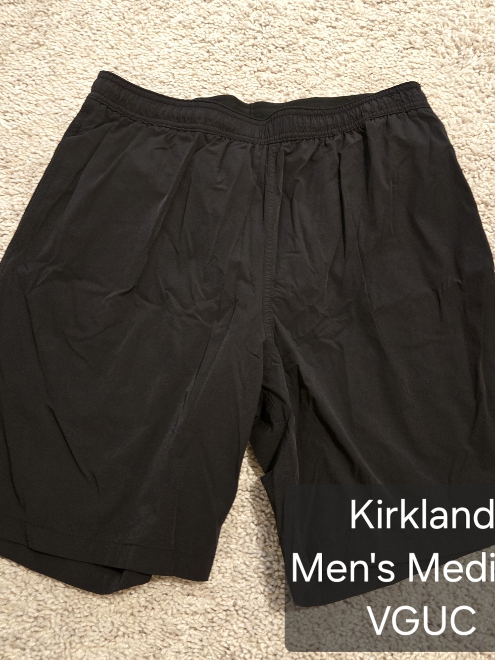 Kirkland Signature Men’s Black Performance Athletic Shorts